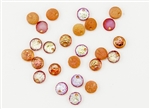 6mm Flat Lentils Czech Glass Beads - Etched Crystal Orange Rainbow