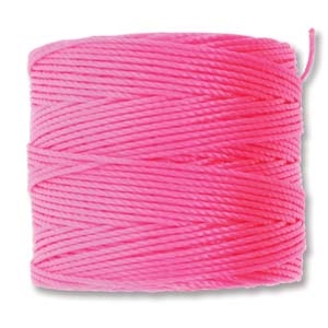 S-Lon (Superlon) Nylon Beading Cord TEX210 - 77 Yards - NEON PINK