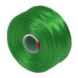 S-Lon (Superlon) Nylon Beading Thread - Size D - TEX45 - 78 Yards - GREEN