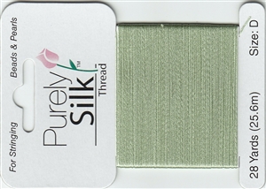 Purely Silk Beading Thread - Size E - Medium Green