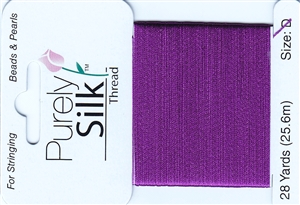 Purely Silk Beading Thread - Size E - Plum