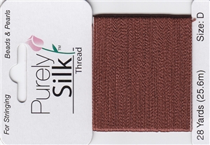 Purely Silk Beading Thread - Size F - Brown