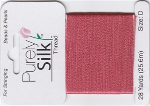 Purely Silk Beading Thread - Size FF - Coral