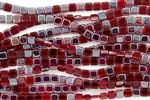 CzechMates 6mm Tiles Czech Glass Beads - Siam Ruby Celsian T31