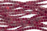 CzechMates 6mm Tiles Czech Glass Beads - Translucent Ruby Red T43