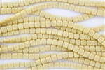 CzechMates 6mm Tiles Czech Glass Beads - Lt. Beige Opaque T45