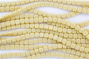 CzechMates 6mm Tiles Czech Glass Beads - Lt. Beige Opaque T45