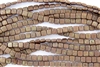 CzechMates 6mm Tiles Czech Glass Beads - Milky Caramel Bronze Picasso T61