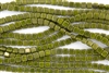 CzechMates 6mm Tiles Czech Glass Beads - Opaque Olive Moon Dust T73