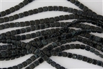 CzechMates 6mm Tiles Czech Glass Beads - Jet Black Picasso T103