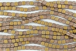 CzechMates 6mm Tiles Czech Glass Beads - Apollo Gold Matte T106
