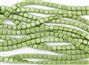 CzechMates 6mm Tiles Czech Glass Beads - Olive Green Pearl Coat T166