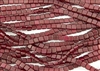 CzechMates 6mm Tiles Czech Glass Beads - Pearl Lights Claret Red T212