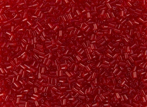 #1 Bugle 3mm Japanese Toho Glass Beads - Ruby Transparent #5B