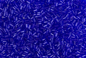 #1 Bugle 3mm Japanese Toho Glass Beads - Cobalt Blue Transparent #8