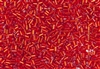 #1 Bugle 3mm Japanese Toho Glass Beads - Light Siam Ruby Red Silver Lined #25