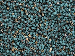 1.5mm Japanese Toho Cube Beads - Hybrid Frosted Turquoise Apollo #Y857F