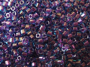 2mm Japanese Toho Cube Beads - Purple Lined Aqua #252