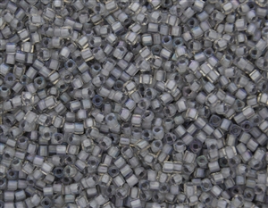 2mm Japanese Toho Cube Beads - Gray Lined Crystal Luster #261