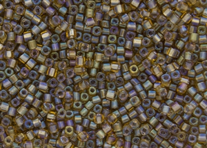 2mm Japanese Toho Cube Beads - Bronze Lined Topaz Rainbow #279