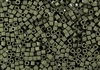 3mm Japanese Toho Cube Beads - Olive Green Metallic Matte #617