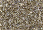 3mm Japanese Toho Cube Beads - Crystal Bronze Lined Rainbow #994