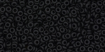11/0 Demi Round Toho Japanese Seed Beads - Jet Black Opaque Matte #49F