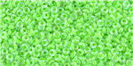 11/0 Demi Round Toho Japanese Seed Beads - Opaque Neon Green Lined Crystal #805