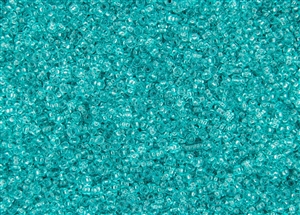 11/0 Demi Round Toho Japanese Seed Beads - Hybrid ColorTrends Transparent Limpet Shell (Turquoise) #YPS0062