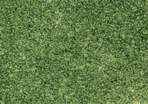 11/0 Demi Round Toho Japanese Seed Beads - Hybrid ColorTrends Transparent Green Flash #YPS0064