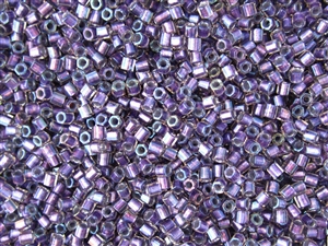 8/0 HEX Japanese Toho Seed Beads - Purple Lined Crystal Luster #265