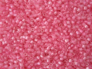 8/0 HEX Japanese Toho Seed Beads - Crystal Pink Lined Luster #987