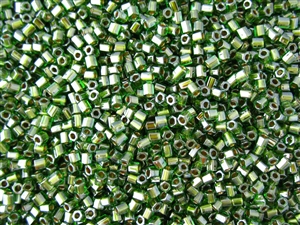 8/0 HEX Japanese Toho Seed Beads - Metallic Lined Olive Luster #1007