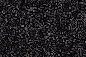 11/0 HEX Japanese Toho Seed Beads - Opaque Jet Black Matte #49F