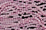 6mm Two-Hole Tiles Czech Glass Beads - Pink Pearl Coat