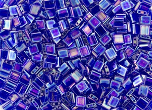 Miyuki Tila 5mm Glass Beads - Transparent Cobalt AB #TL177