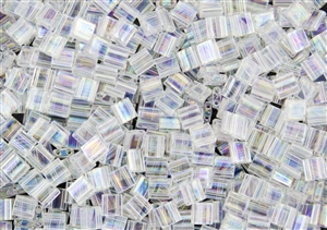 Miyuki Tila 5mm Glass Beads - Transparent Crystal AB #TL250