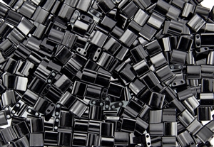 Miyuki Tila 5mm Glass Beads - Opaque Jet Black #TL401