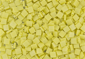 Miyuki Tila 5mm Glass Beads - Opaque Yellow Matte AB #TL404FR