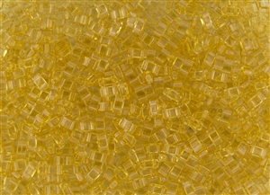 Miyuki Half Tila Bricks 2.5x5mm Glass Beads - Transparent Light Topaz #TLH132