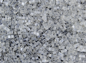 Miyuki Half Tila Bricks 2.5x5mm Glass Beads - Transparent Crystal Luster #TLH160