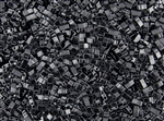 Miyuki Half Tila Bricks 2.5x5mm Glass Beads - Opaque Jet Black #TLH401