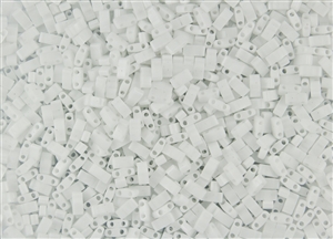 Miyuki Half Tila Bricks 2.5x5mm Glass Beads - Opaque White #TLH402