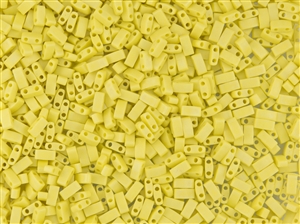 Miyuki Half Tila Bricks 2.5x5mm Glass Beads - Opaque Yellow Matte AB #TLH404FR