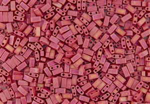Miyuki Half Tila Bricks 2.5x5mm Glass Beads - Opaque Red Matte AB #TLH408FR