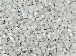 Miyuki Half Tila Bricks 2.5x5mm Glass Beads - Opaque White Ceylon Pearl #TLH420