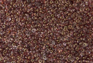 3MM Magatama Toho Japanese Seed Beads - Hybrid Dual Lustered Gold Pink Transparent #Y111