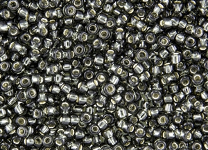 6/0 Toho Japanese Seed Beads - Black Diamond Silver Lined #29B