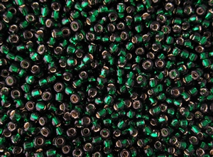 6/0 Toho Japanese Seed Beads - Emerald Green Silver Lined #36