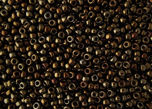6/0 Toho Japanese Seed Beads - Olive Brown Iris Metallic #83